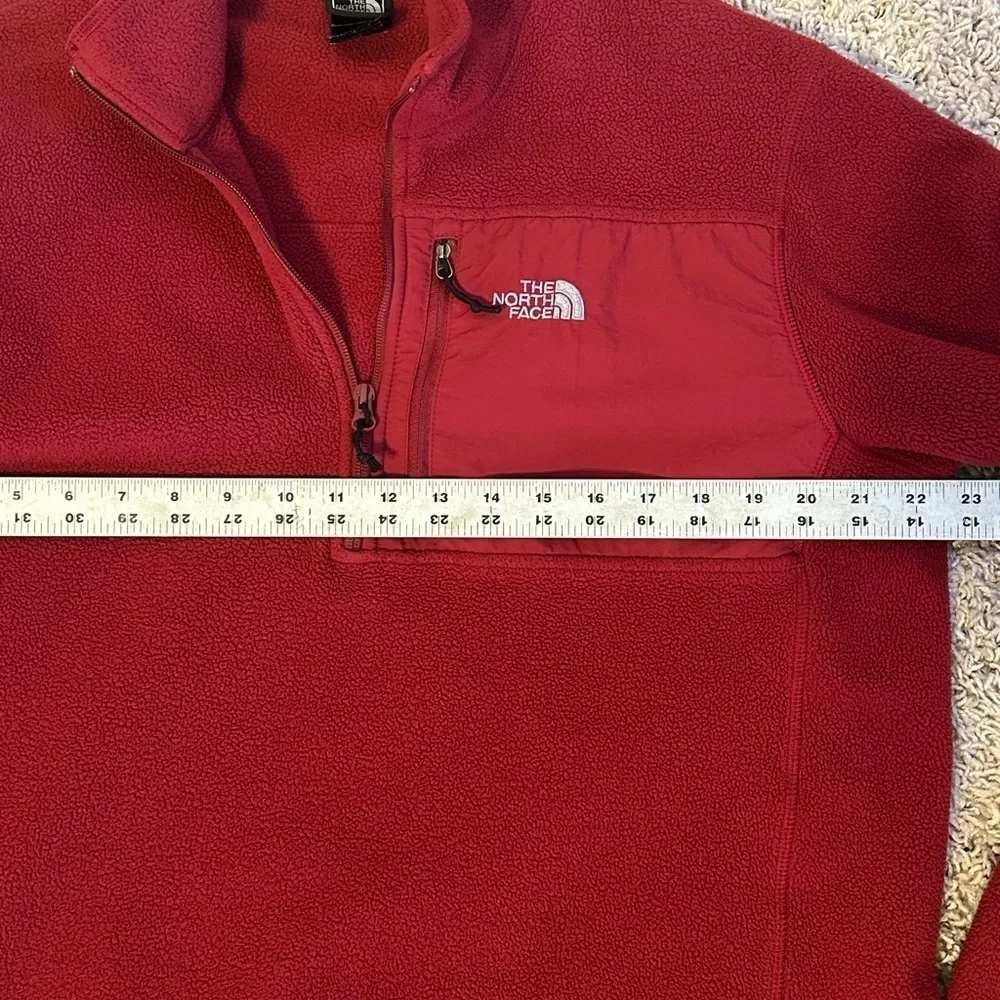 The North Face Classic Cozy Red Fleece 1/2 Zip Pullover Sz L